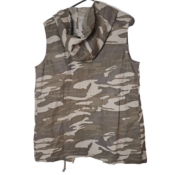 Zenana Outfitters Utility Vest Camo Hooded Sleeveless Jacket Women's Medium - Picture 8 of 9